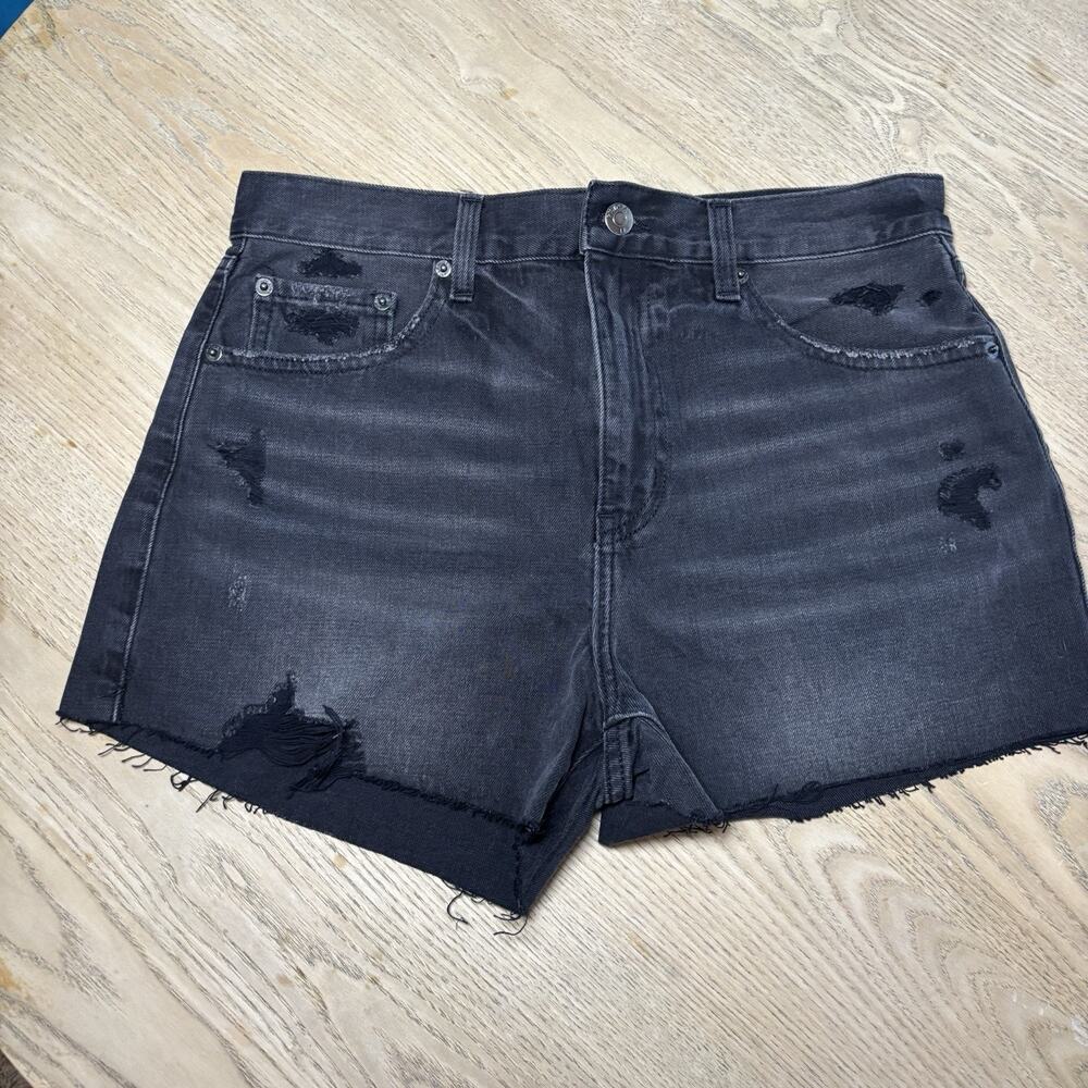 Pistola Nova Relaxed High-Rise Cut-Off Denim Shorts Night Hour 28 Dark